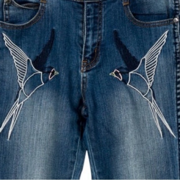 Authantic Stella McCartney Denim Bird Embroidered Jeans - Picture 4 of 7